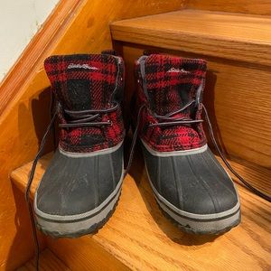 Eddie Bauer plaid ankle boots